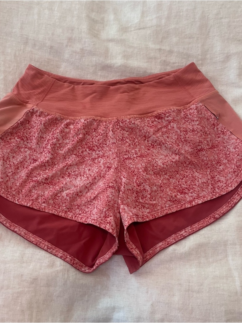 Outdoor Voices small Coral Pink Speckled Running Shorts